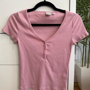 Aritzia home stretch Ribbed V-Neck Top